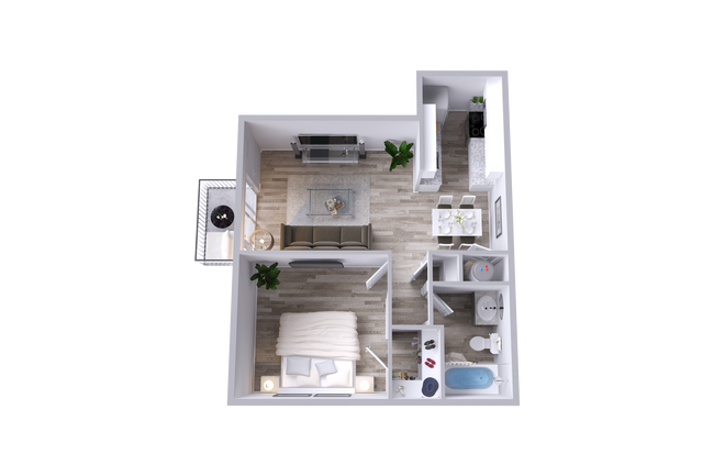 A2 | 1 Bed | 1 Bath 1118 floor plan